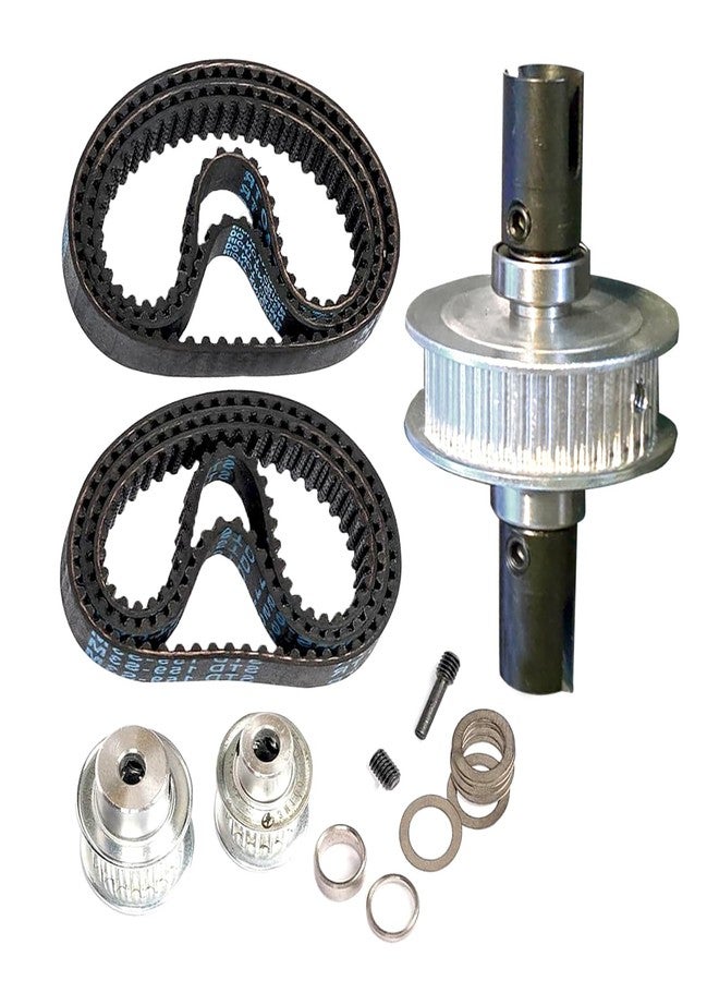 MOSHNOLY Aluminum Belt Drive System for Center Differential for Arrma 6S 1/8 Typhon&1/7 Infraction,Pulley 5MM Transmission Belt Kit Upgrade,Modular Drivetrain Belt Spur Gear Input(Not fit for 1/7 Limitless V2) - Image 1